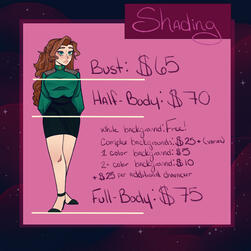 Full Shading Commission Price Sheet