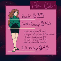 Flat Color Commission Price Sheet