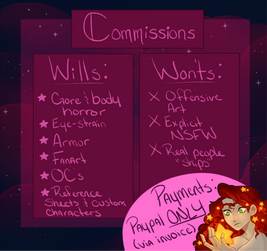 What I will and won&#39;t do for commissions.